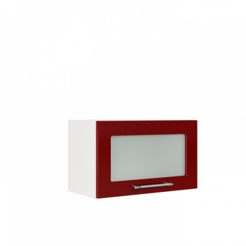 Бруклин ШВГС 600 Шкаф верхний горизонтальный со стеклом (Бетон белый/корпус Белый) в Ленинском - leninskoe.mebel54.com | фото