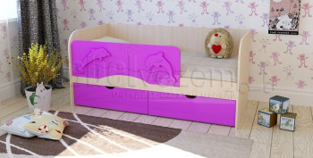 Друзья Кровать детская 2 ящика 1.8 Фиолетовый глянец в Ленинском - leninskoe.mebel54.com | фото