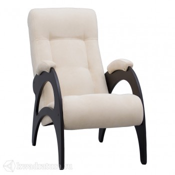 Кресло для отдыха Неаполь Модель 9 без лозы (Венге-эмаль/Ткань Ваниль Verona Vanilla) в Ленинском - leninskoe.mebel54.com | фото