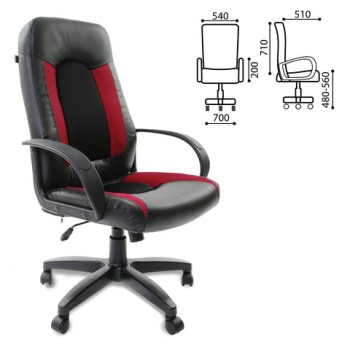 Кресло офисное BRABIX Strike EX-525 (черно-красный) в Ленинском - leninskoe.mebel54.com | фото