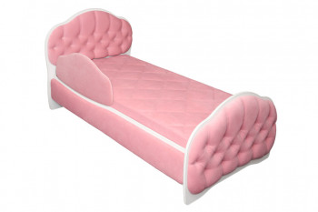 Кровать 160 Гармония 36 Светло-розовый (мягкий бортик) в Ленинском - leninskoe.mebel54.com | фото