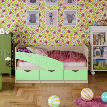 Кровать Бабочки 1,8м (Салат матовый) в Ленинском - leninskoe.mebel54.com | фото