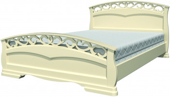 Кровать Грация-1 из массива сосны 1600*2000 Слоновая кость в Ленинском - leninskoe.mebel54.com | фото