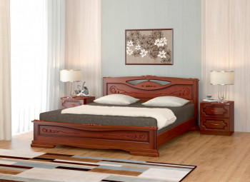 Кровать Карина-7 из массива сосны 1400*2000 Орех в Ленинском - leninskoe.mebel54.com | фото