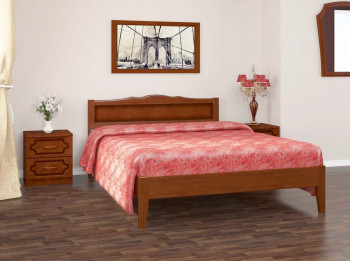 Кровать Карина-7 из массива сосны 1600*2000 Орех в Ленинском - leninskoe.mebel54.com | фото