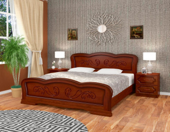 Кровать Карина-8 из массива сосны 1400*2000 Орех в Ленинском - leninskoe.mebel54.com | фото