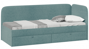 Кровать «Молли» с мягкой обивкой (900) тип 1 (Микровелюр Scandi Indigo 11) в Ленинском - leninskoe.mebel54.com | фото