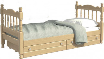 Кровать одинарная Аленка из массива сосны 800*1890 Сосна в Ленинском - leninskoe.mebel54.com | фото