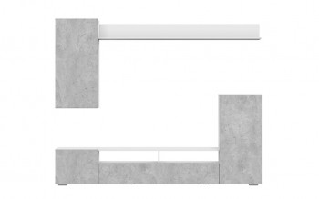 Мебель для гостиной МГС 4 (Белый/Цемент светлый) в Ленинском - leninskoe.mebel54.com | фото