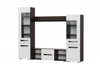 Мебель для гостиной МГС 6 (Исполнение 1/Венге/Белый глянец) в Ленинском - leninskoe.mebel54.com | фото