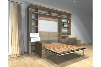 Шкаф-кровать с диваном Каролина в Ленинском - leninskoe.mebel54.com | фото