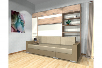 Шкаф-кровать с диваном Каролина в Ленинском - leninskoe.mebel54.com | фото